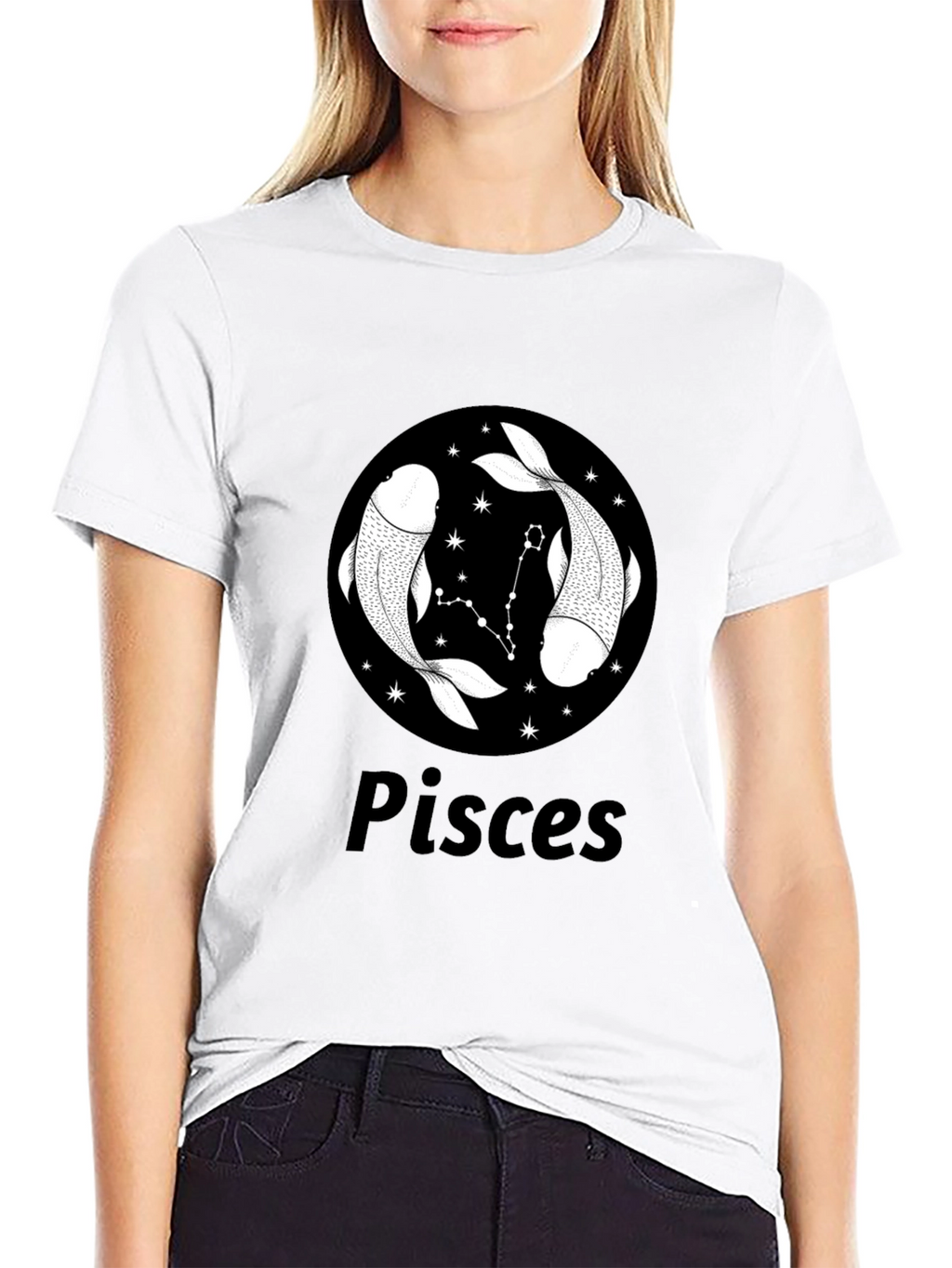 Pisces Zodiac T-Shirt - Black Graphic Tee