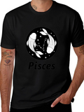 Pisces Zodiac T-Shirt - Black Graphic Tee