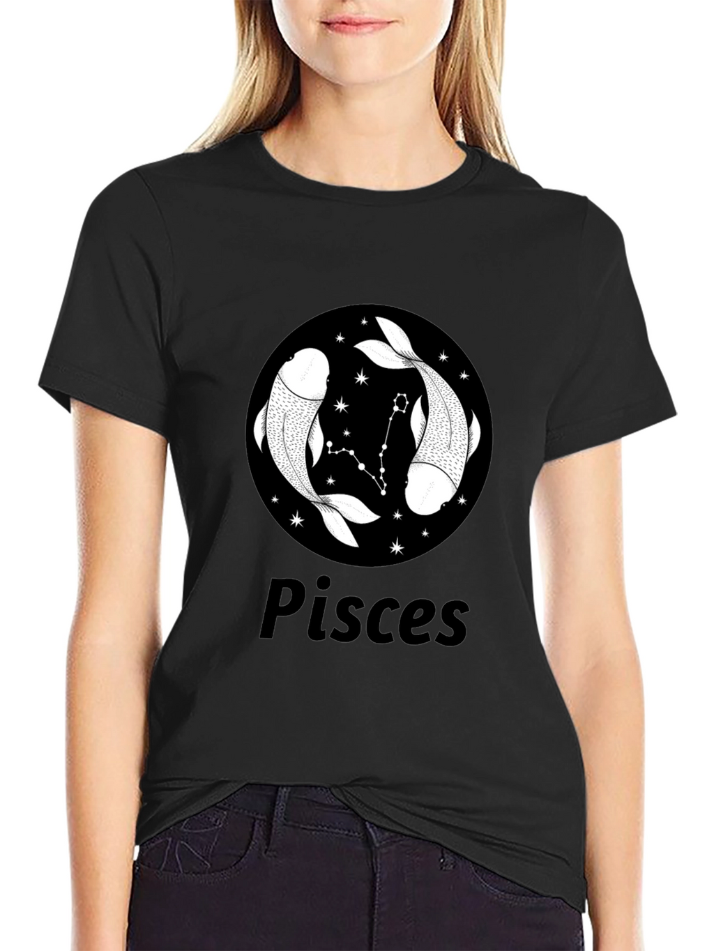 Pisces Zodiac T-Shirt - Black Graphic Tee
