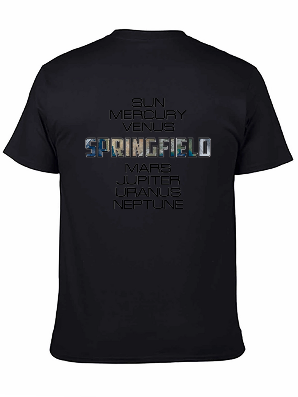 Springfield Planets Graphic Black T-Shirt