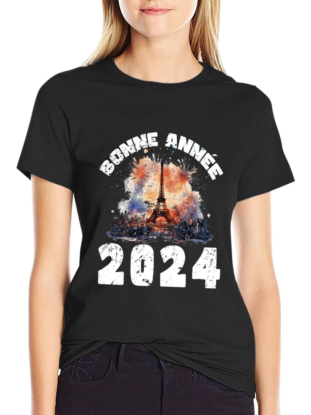 Bonne Annee 2024 T-Shirt: Eiffel Tower New Year Tee