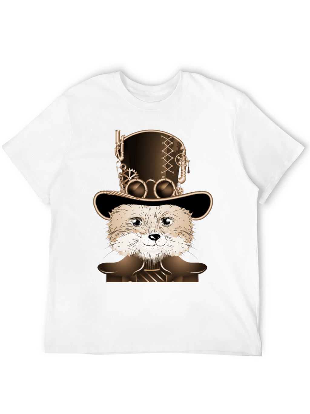 Steampunk Fox Graphic T-Shirt - Unique Animal Design