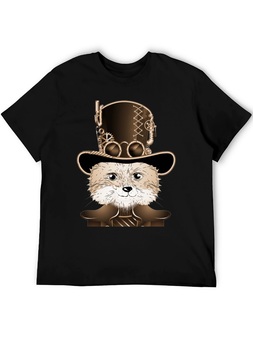 Steampunk Fox Graphic T-Shirt - Unique Animal Design