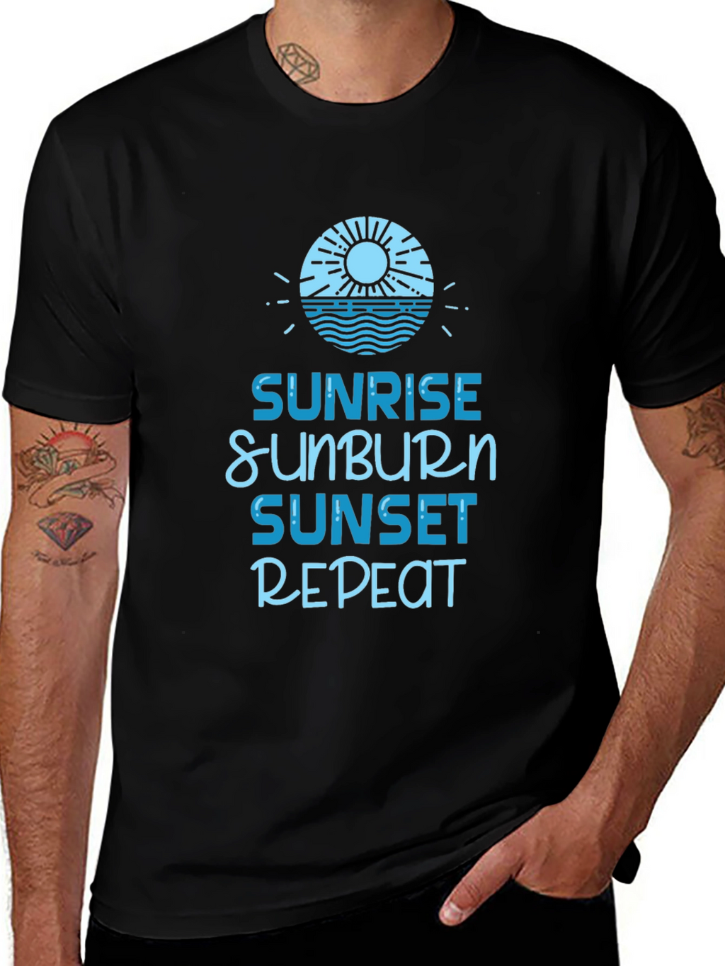 Sunrise Sunburn Sunset Repeat Graphic Tee