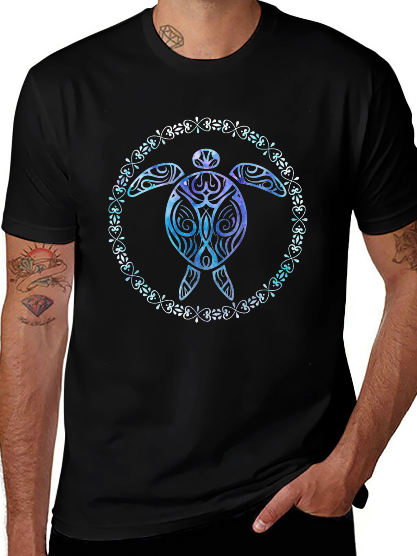 Turtle Graphic T-Shirt Black