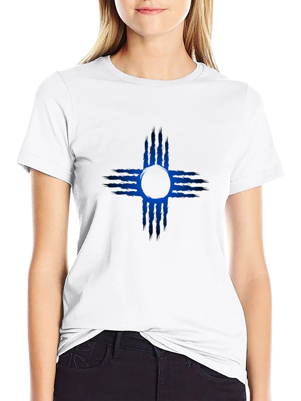 New Mexico Zia Symbol T-Shirt - Mens Black Tee