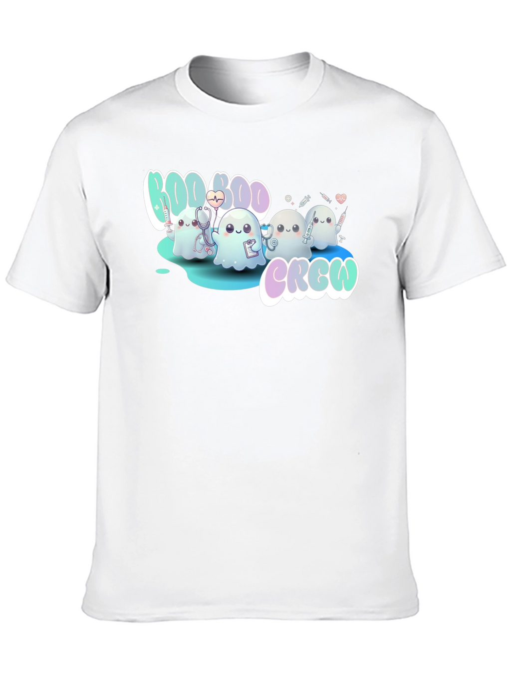 Boo Boo Crew Black T-Shirt Cute Ghost Nurse Tee