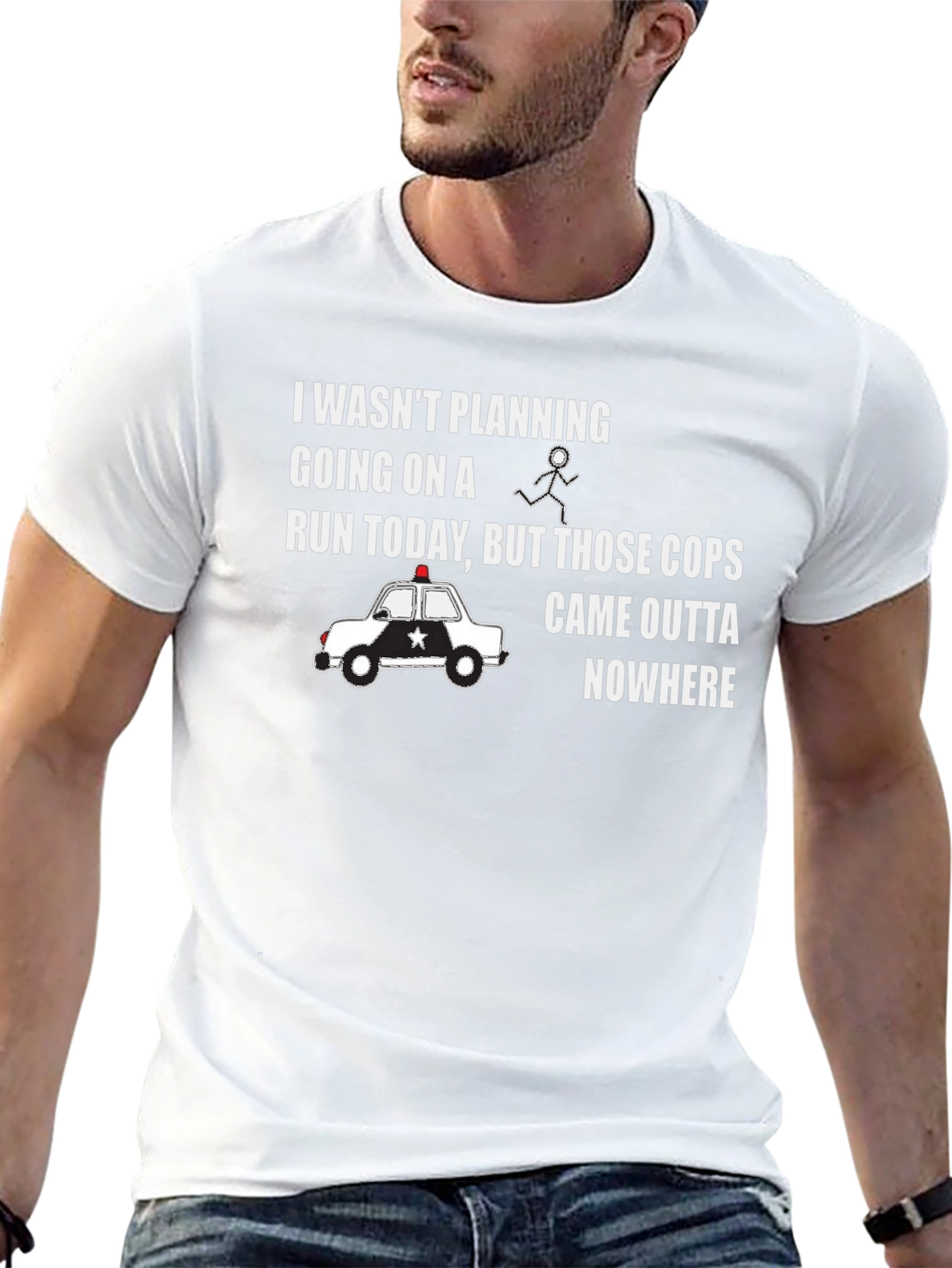 Funny Running T-Shirt - Cops Came Outta Nowhere