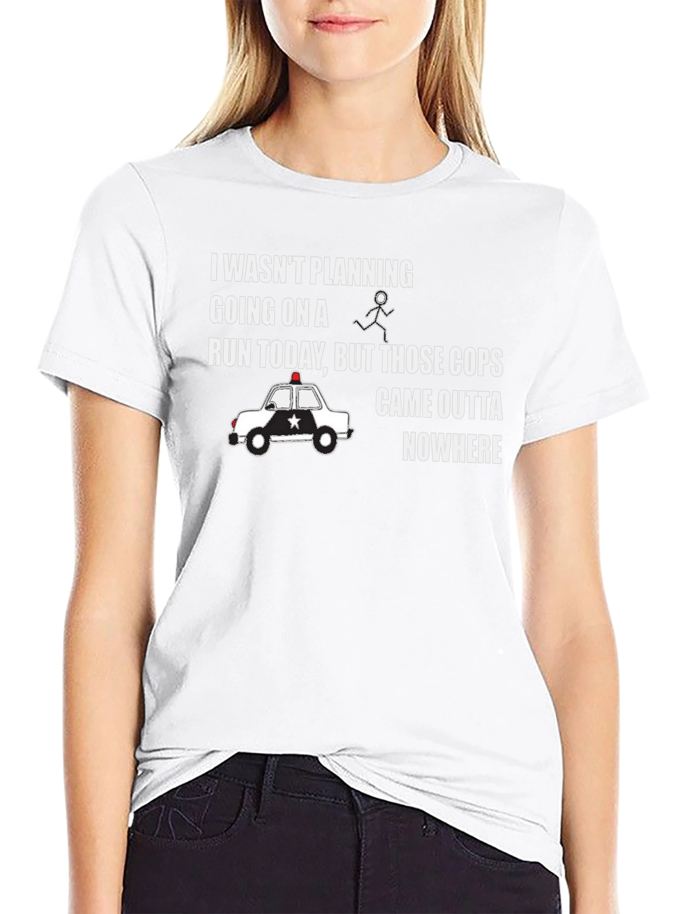 Funny Running T-Shirt - Cops Came Outta Nowhere
