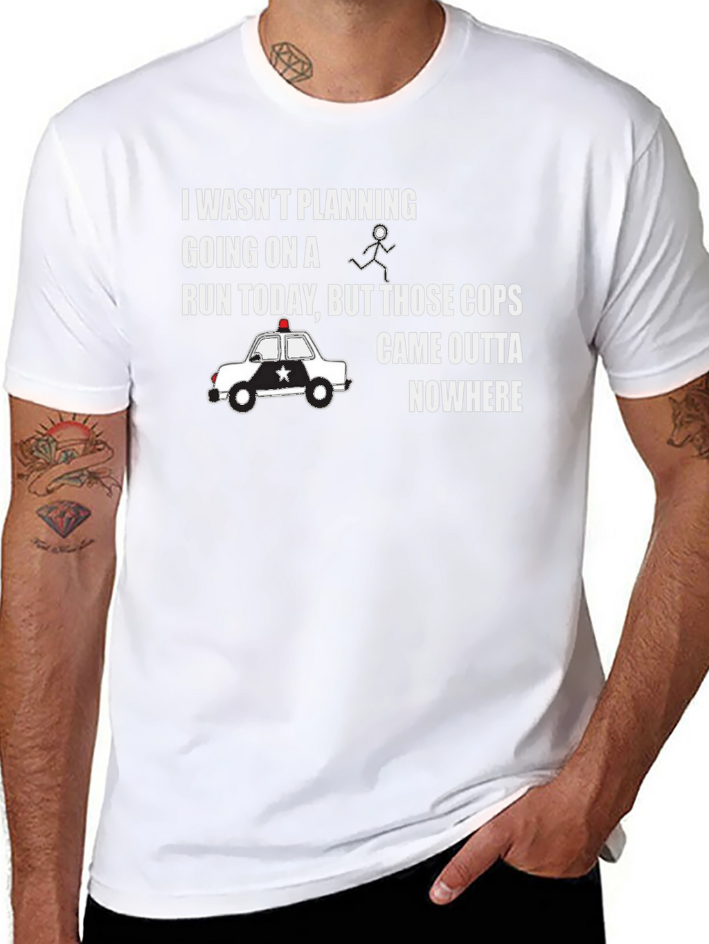 Funny Running T-Shirt - Cops Came Outta Nowhere