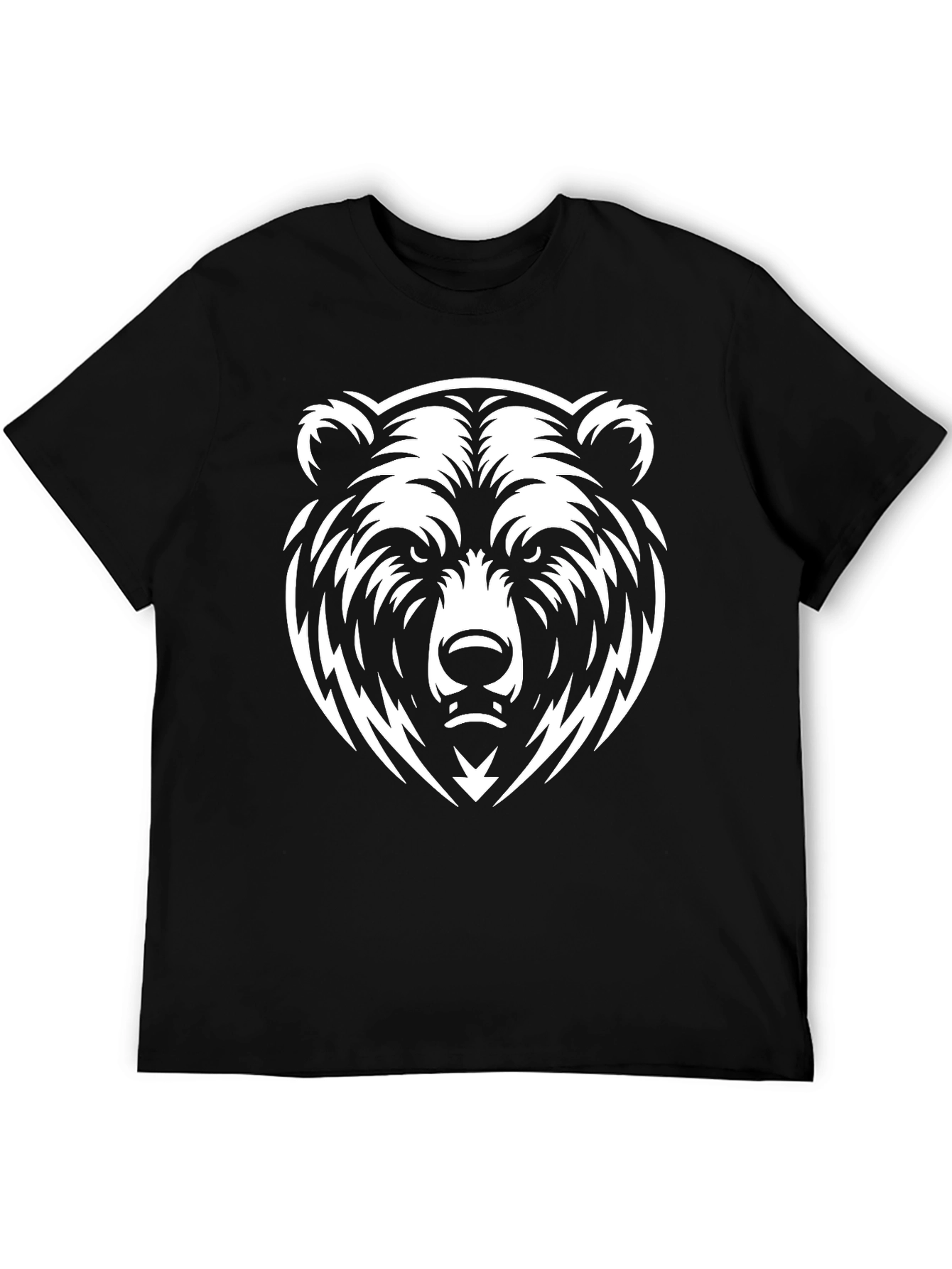 Black T-Shirt with Bold Bear Graphic
