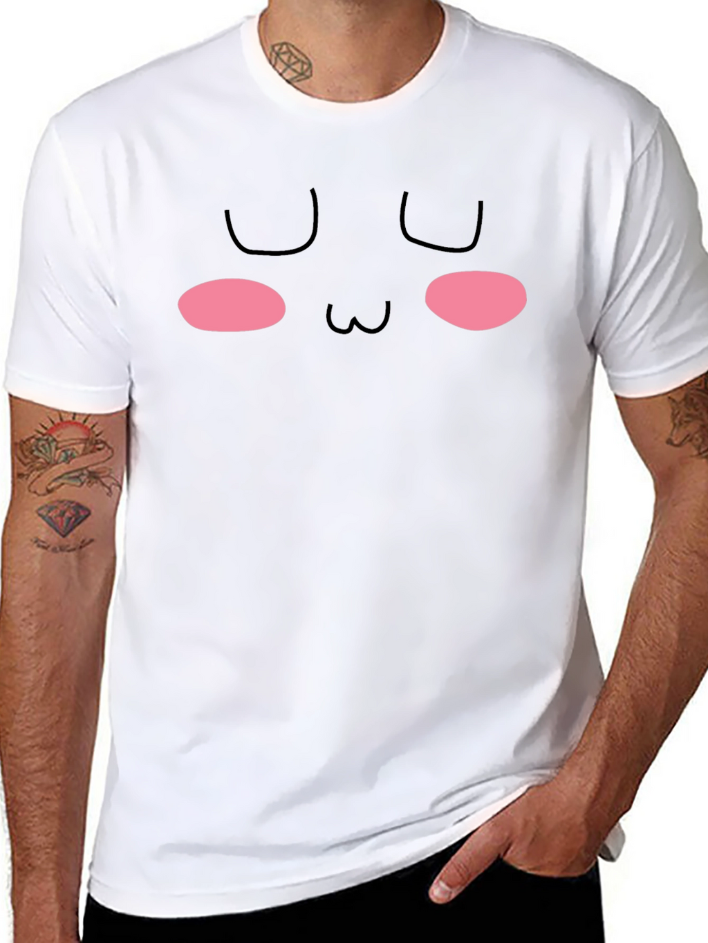 Kawaii Face Black T-Shirt - Cute & Comfy!