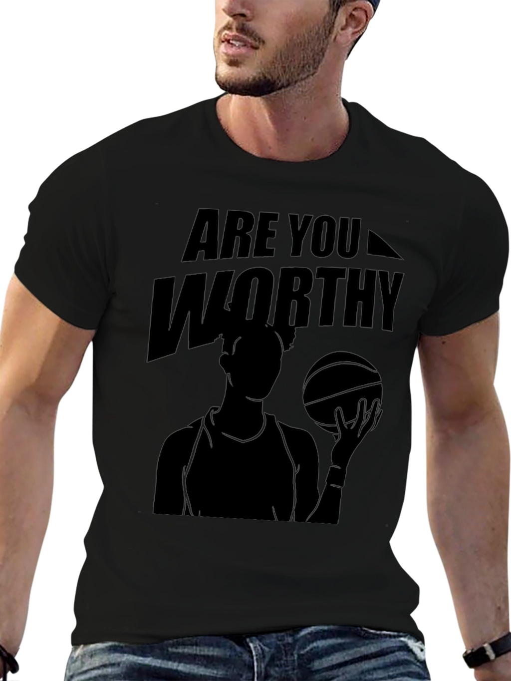 Are You Worthy Black Graphic Tee