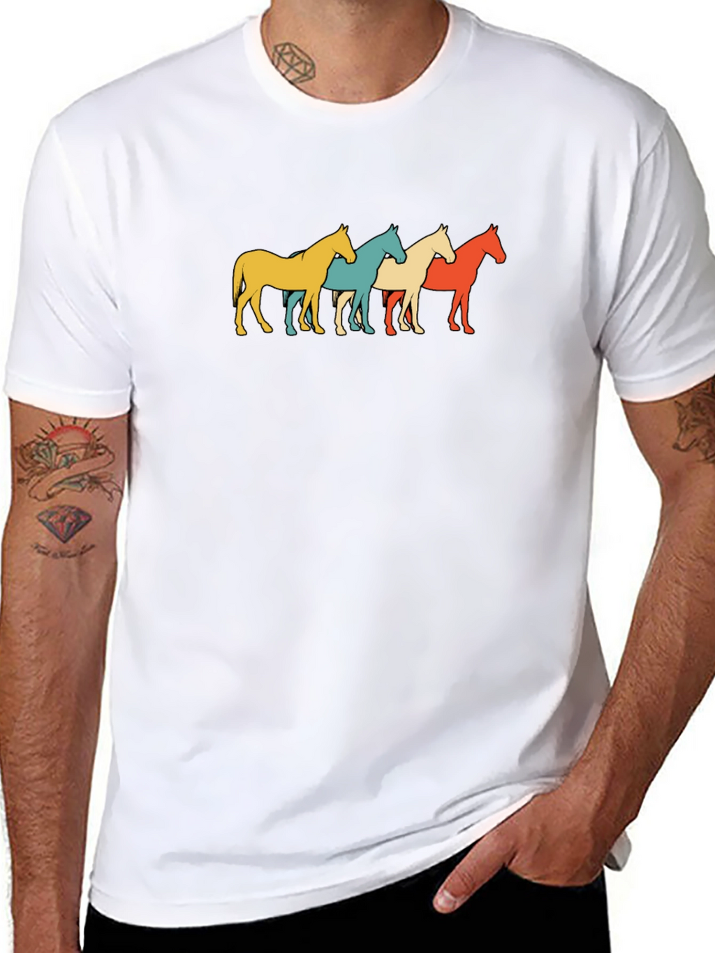 Retro Horse Graphic Tee - Black