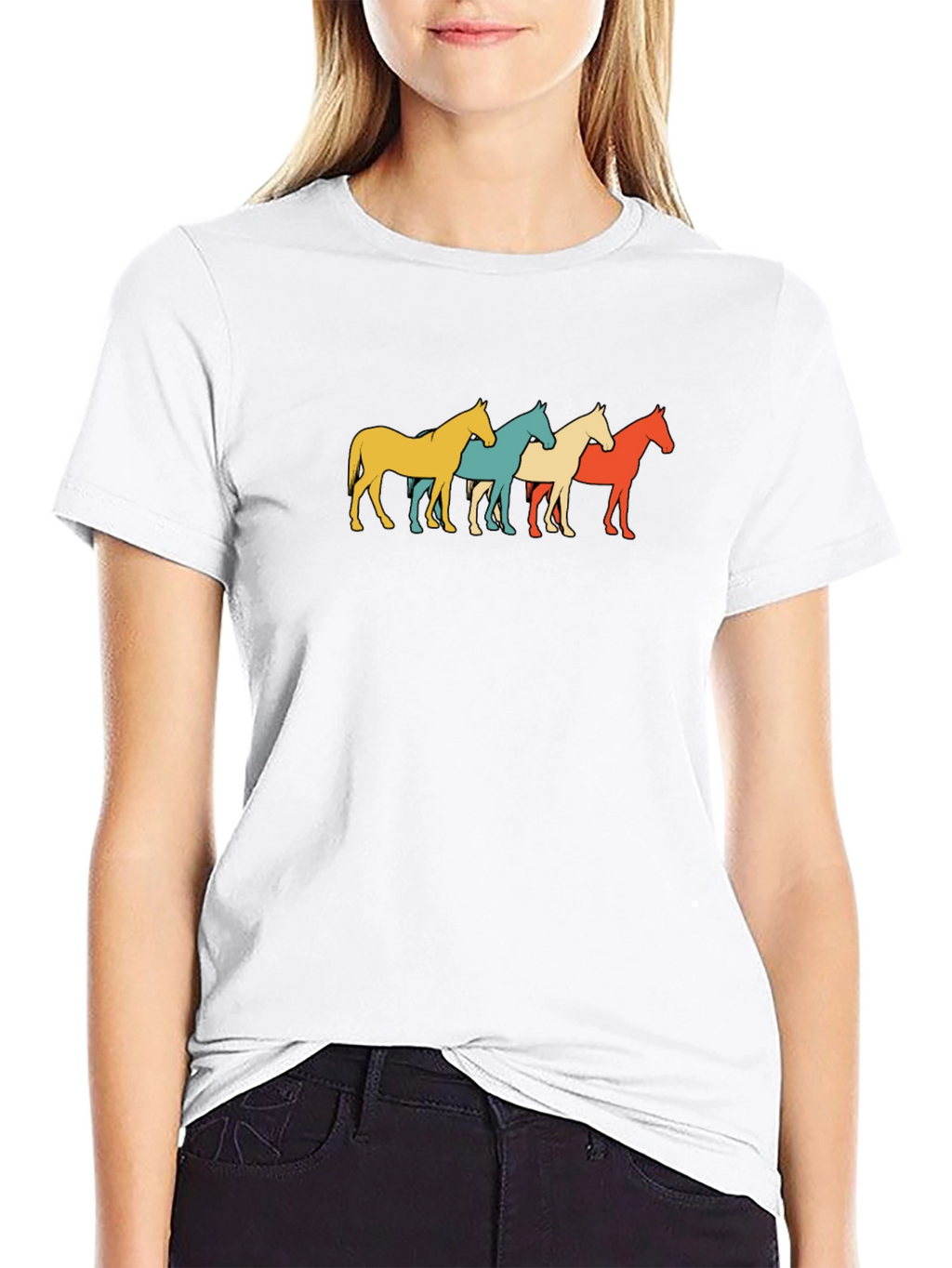 Retro Horse Graphic Tee - Black