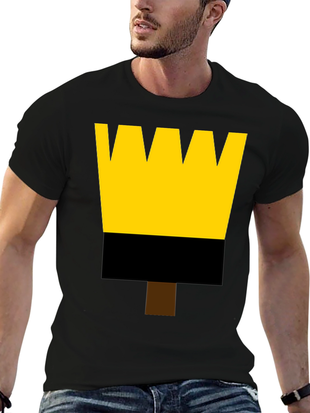 Painters Brush Graphic Tee - Black Cotton Shirt