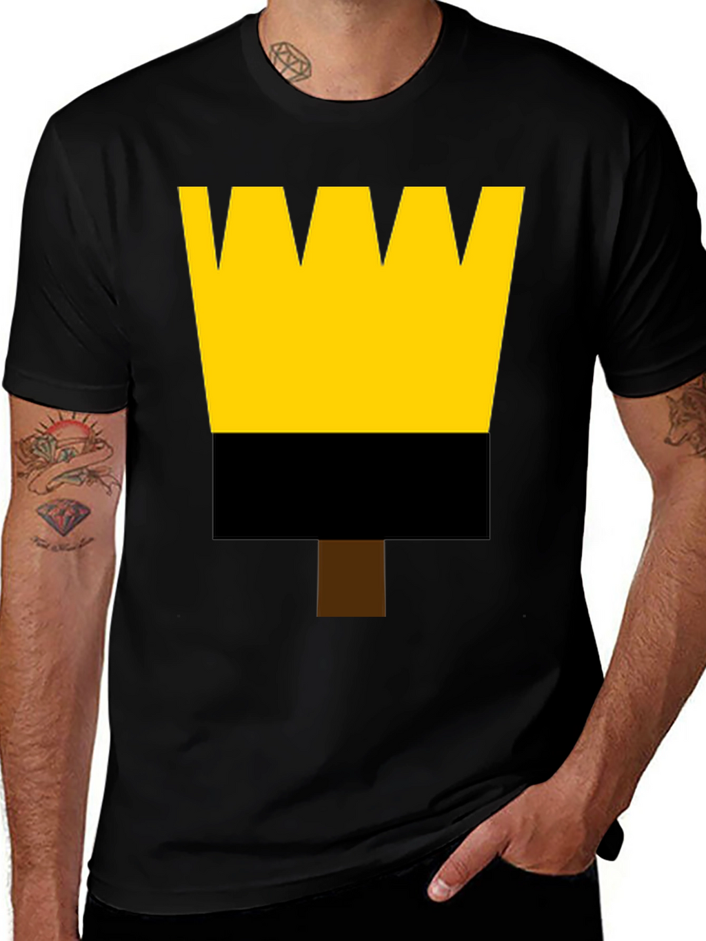 Painters Brush Graphic Tee - Black Cotton Shirt
