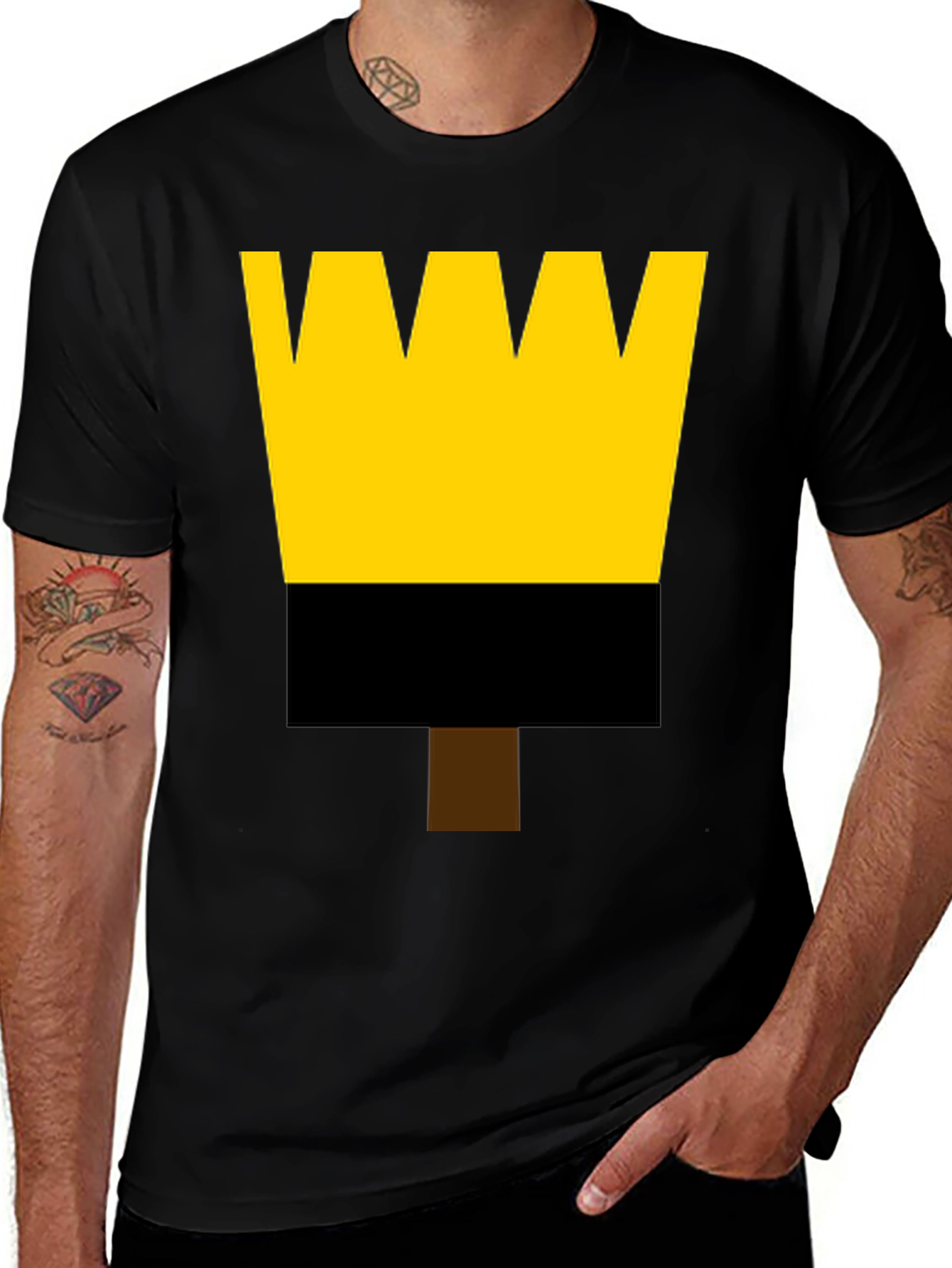 Painters Brush Graphic Tee - Black Cotton Shirt