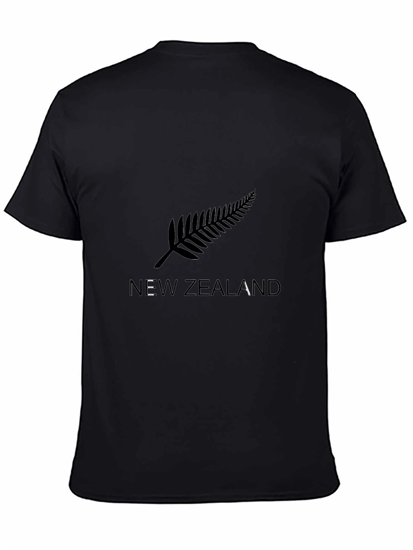 New Zealand Fern Print T-Shirt - Black
