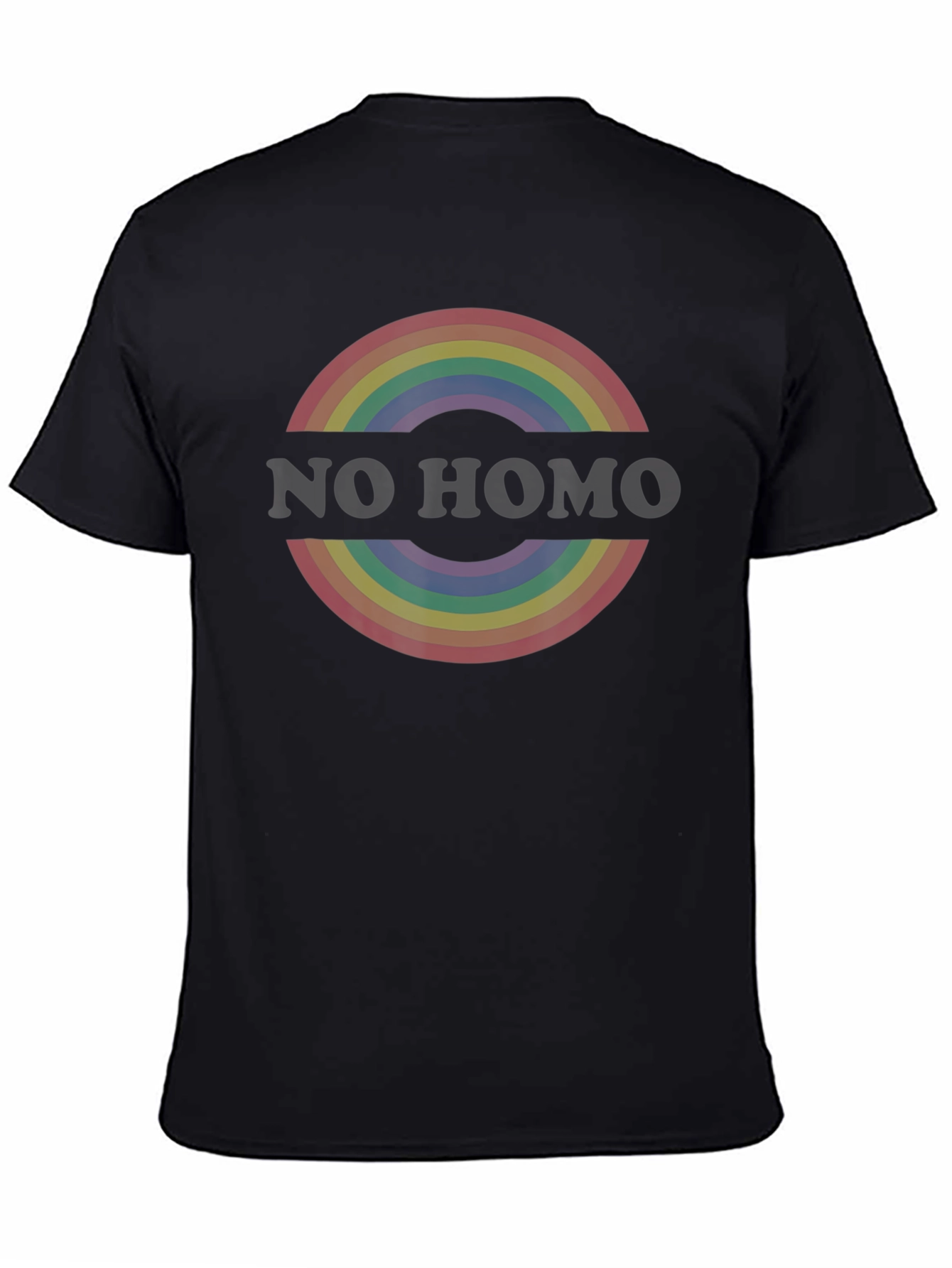 Rainbow Circle Graphic Tee - Black