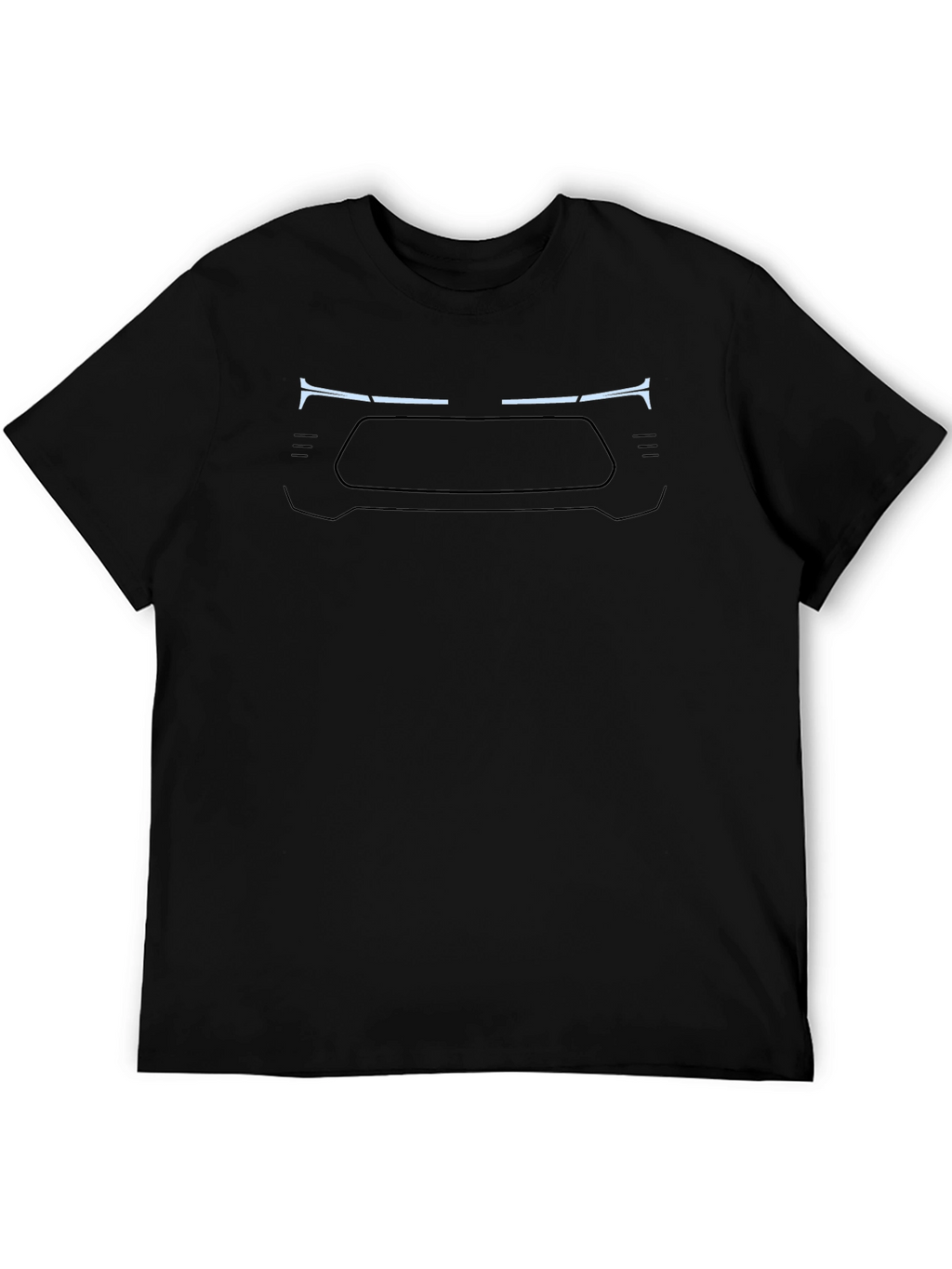 Modern Car Grill Graphic Tee - Black Cotton T-Shirt
