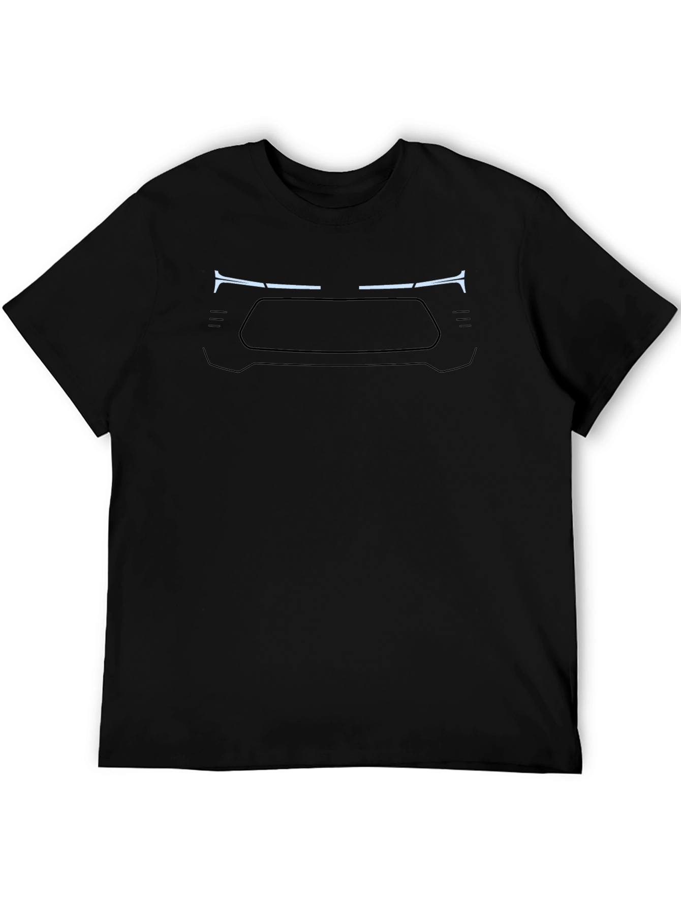 Modern Car Grill Graphic Tee - Black Cotton T-Shirt