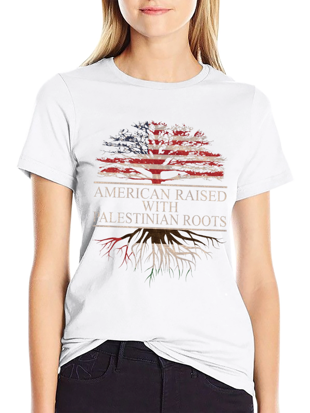 American Raised with Palestinian Roots T-Shirt