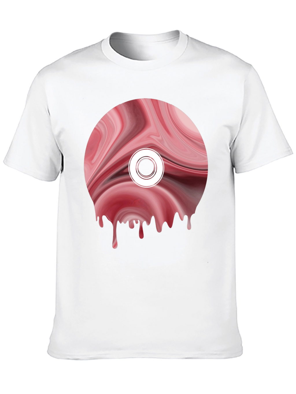 Abstract Melting Disc Graphic Tee - Black