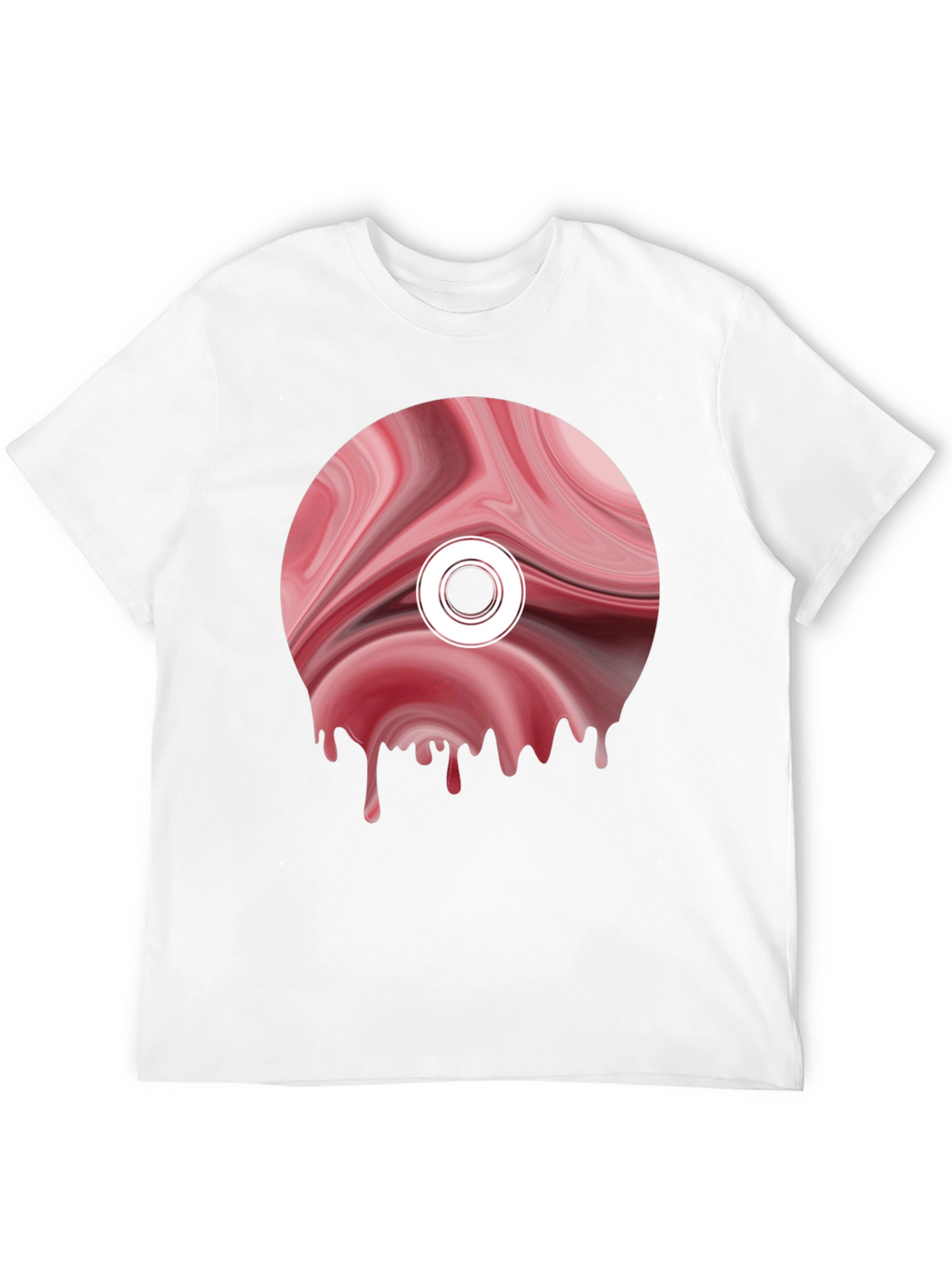 Abstract Melting Disc Graphic Tee - Black