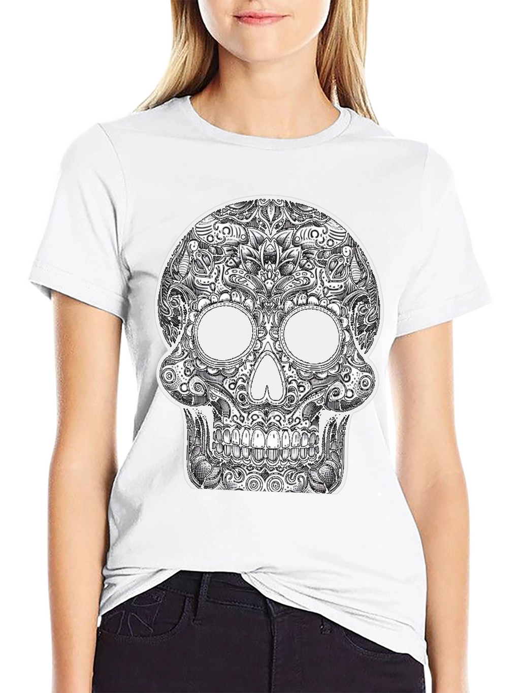 Sugar Skull Graphic Black T-Shirt