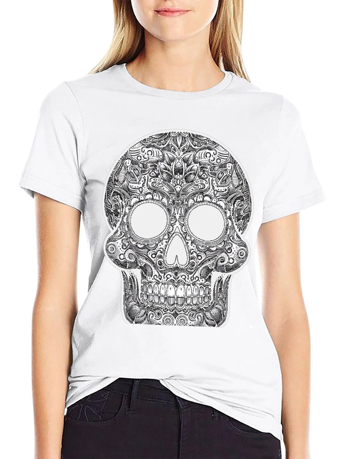 Sugar Skull Graphic Black T-Shirt