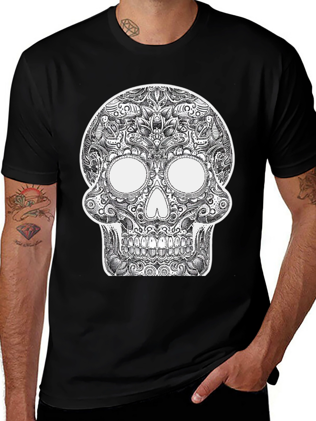 Sugar Skull Graphic Black T-Shirt