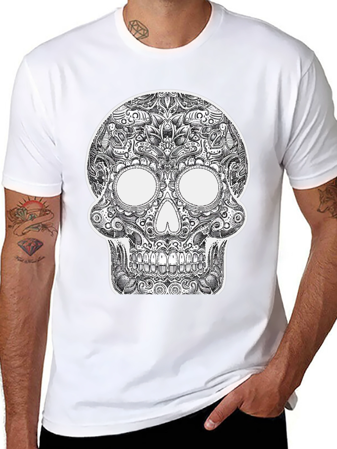 Sugar Skull Graphic Black T-Shirt