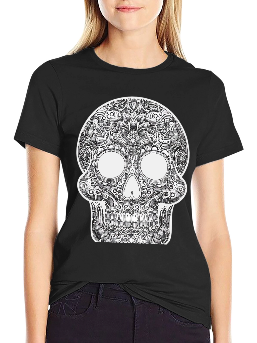Sugar Skull Graphic Black T-Shirt