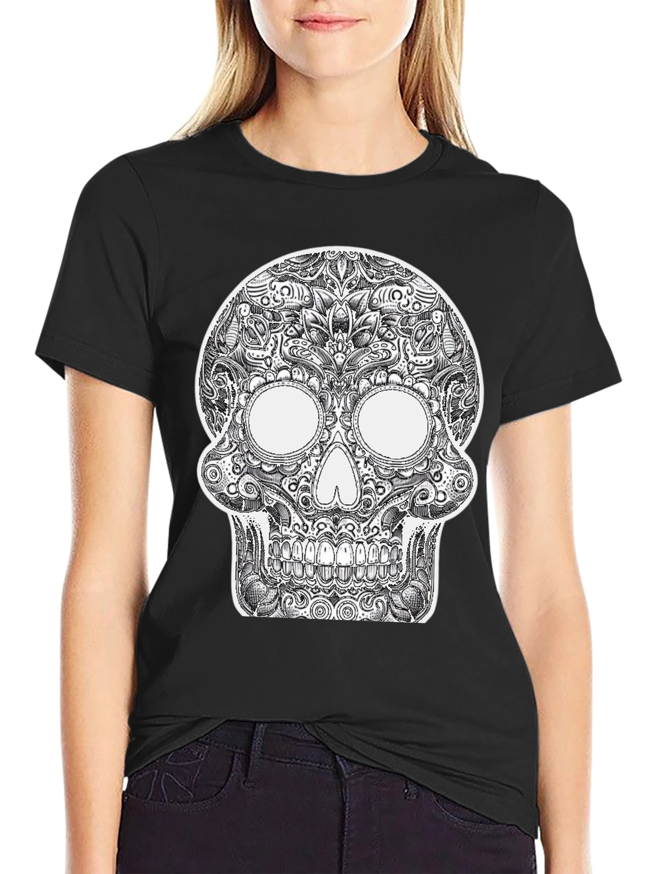 Sugar Skull Graphic Black T-Shirt