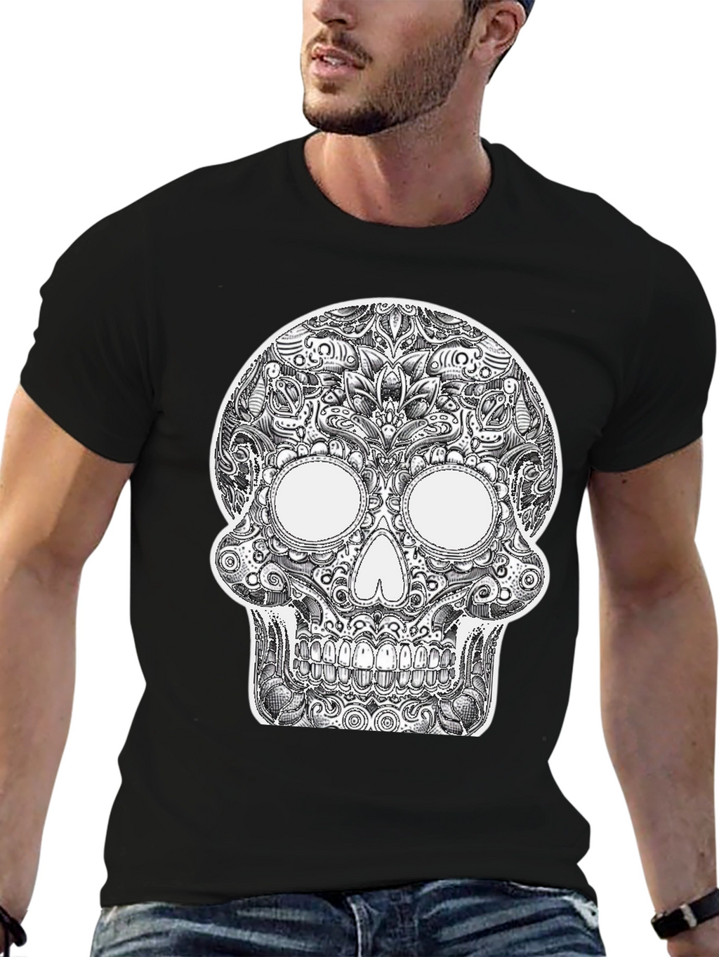 Sugar Skull Graphic Black T-Shirt
