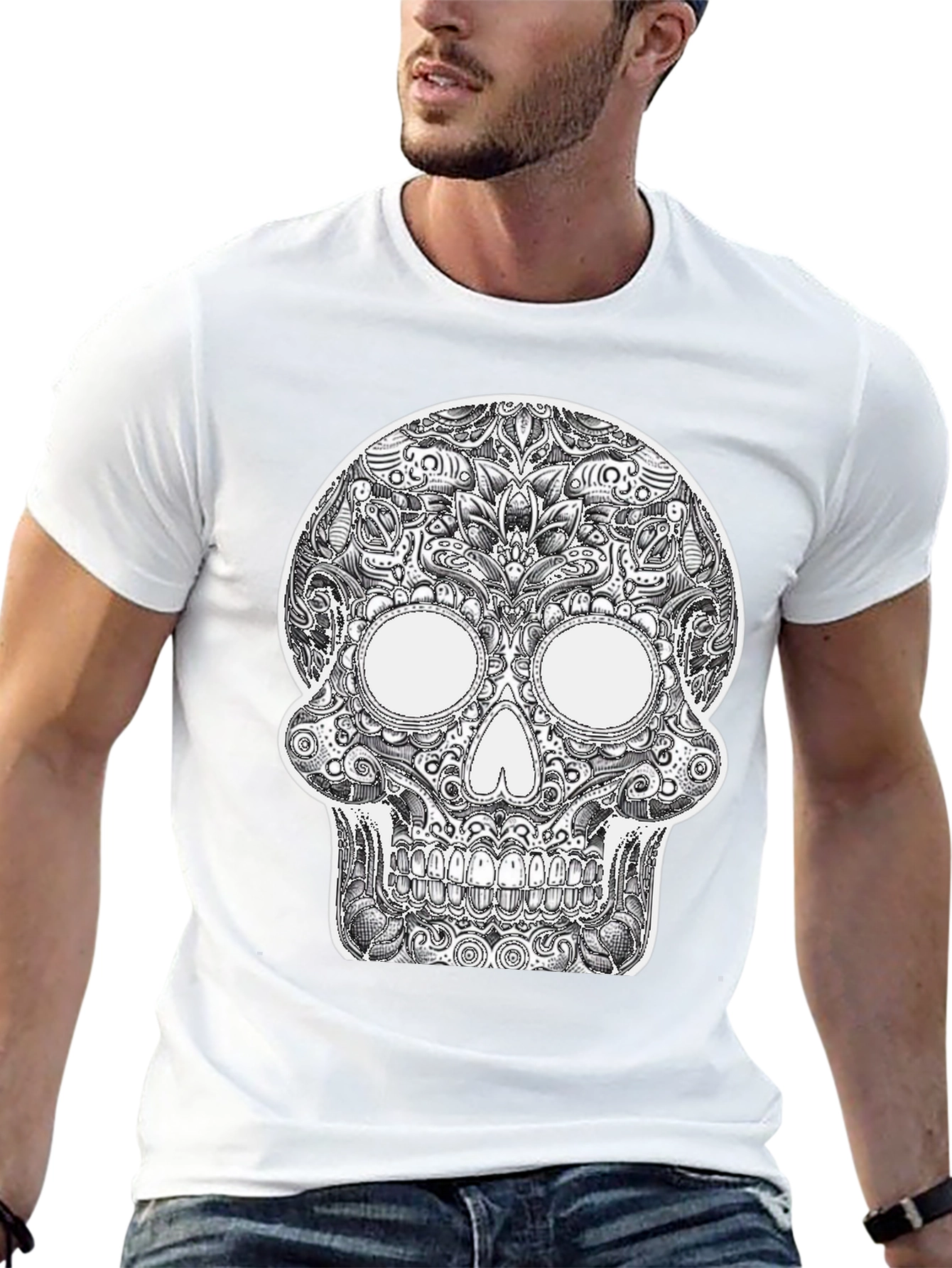Sugar Skull Graphic Black T-Shirt