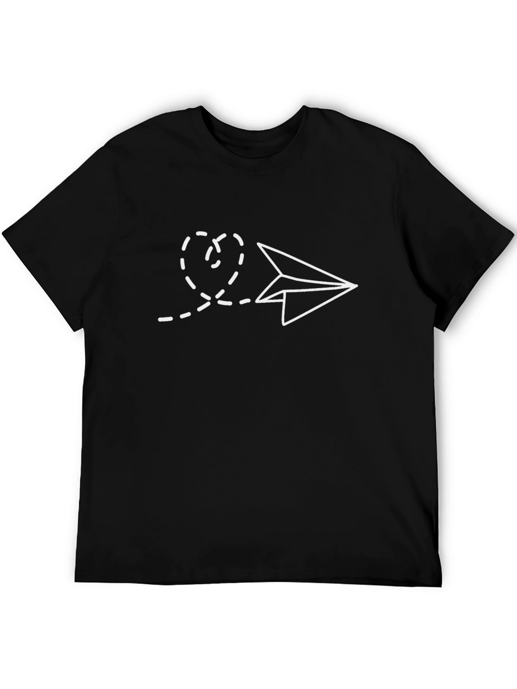 Paper Airplane Heart Trail Graphic Tee - Black