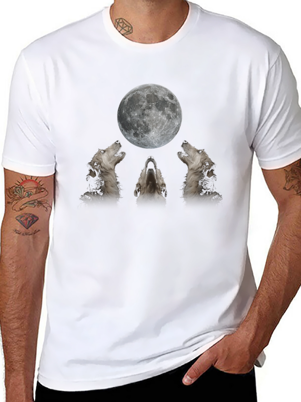 Wolf Moon Graphic Tee - Black T-Shirt