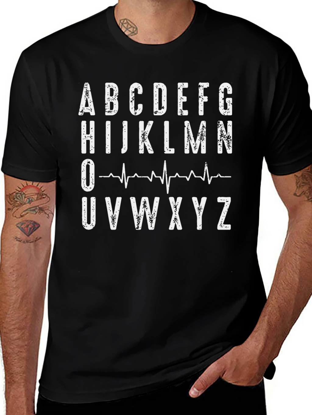 Alphabet ECG Heartbeat T-Shirt