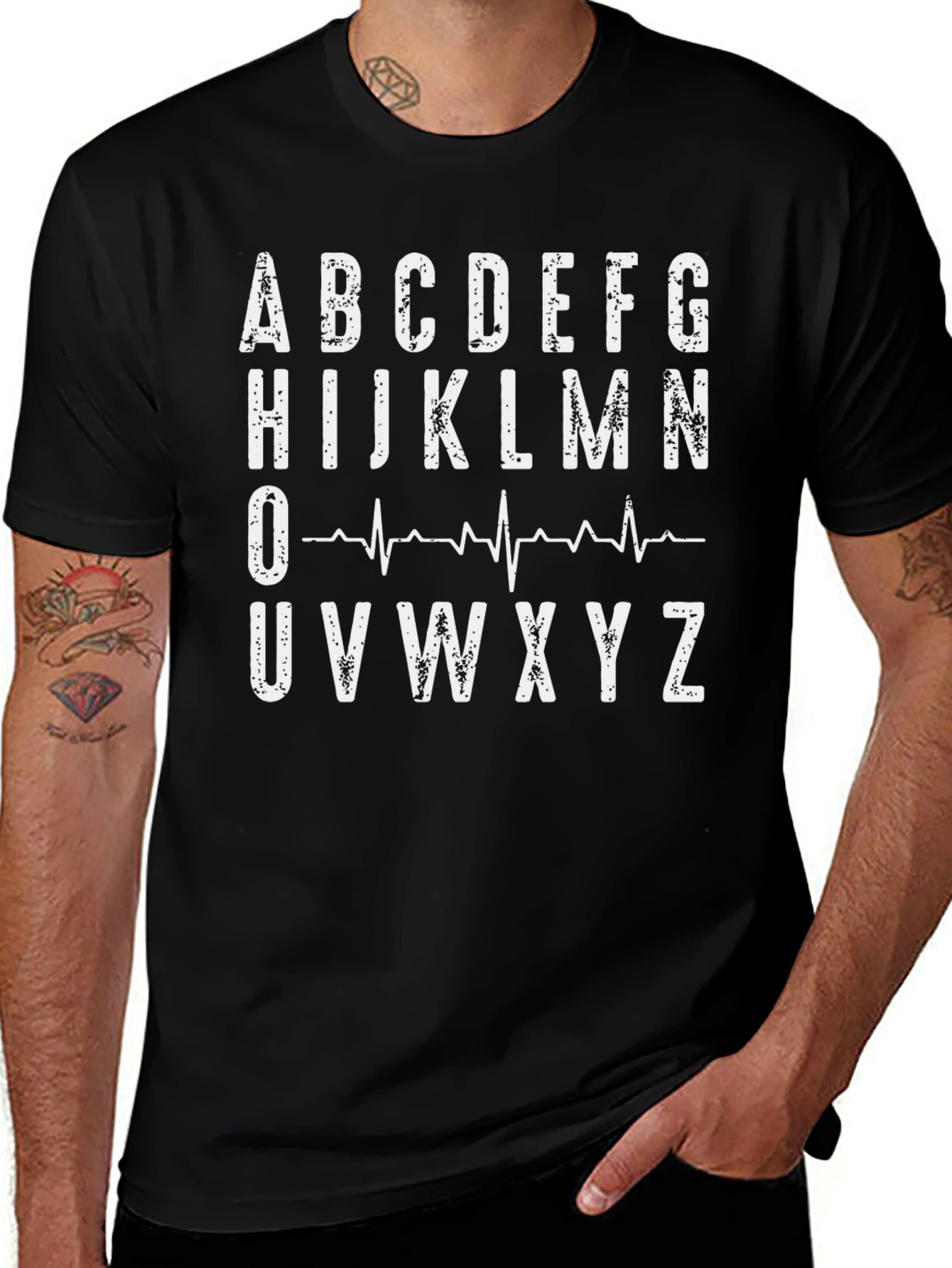 Alphabet ECG Heartbeat T-Shirt
