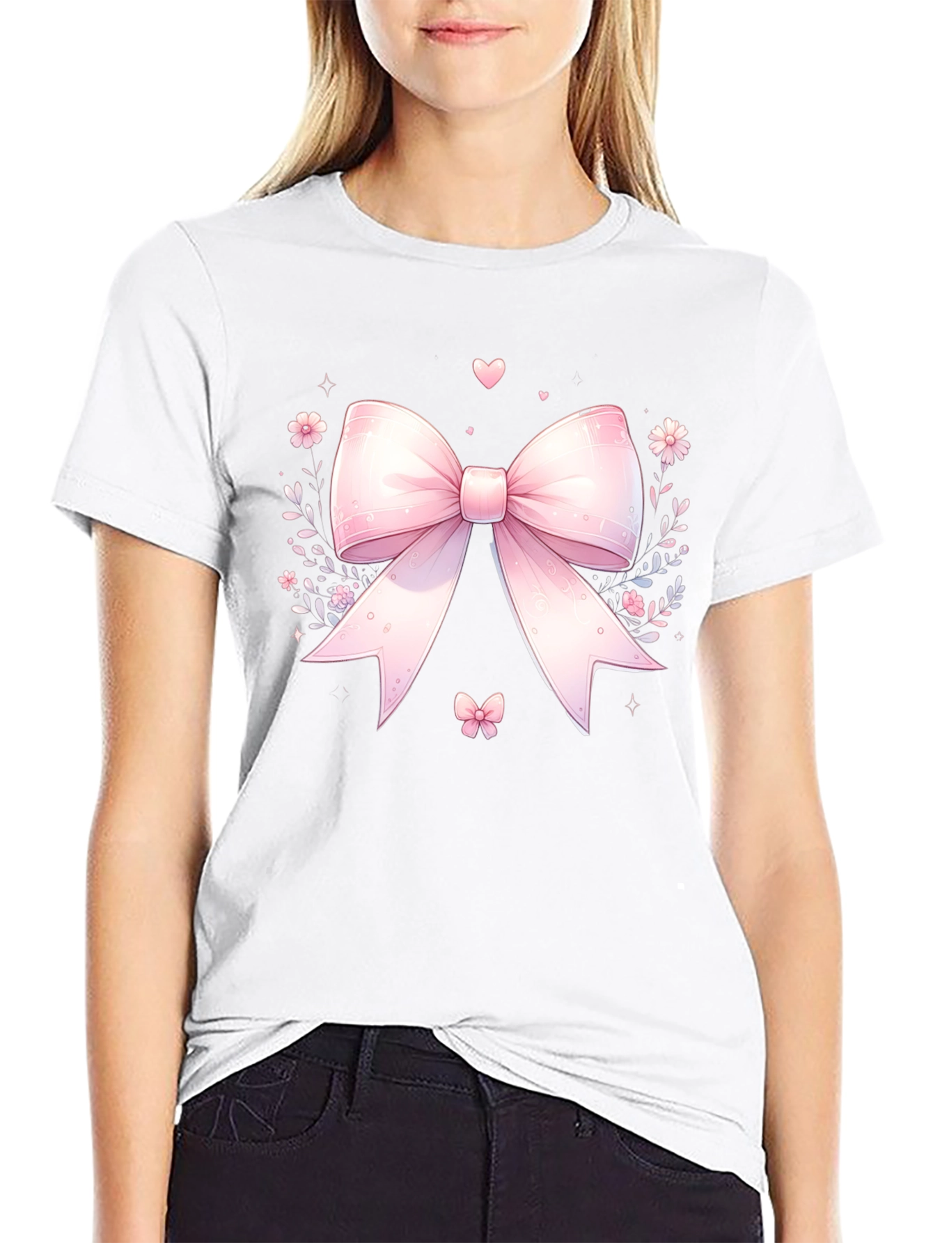Cute Pink Bow T-Shirt - Kawaii Style