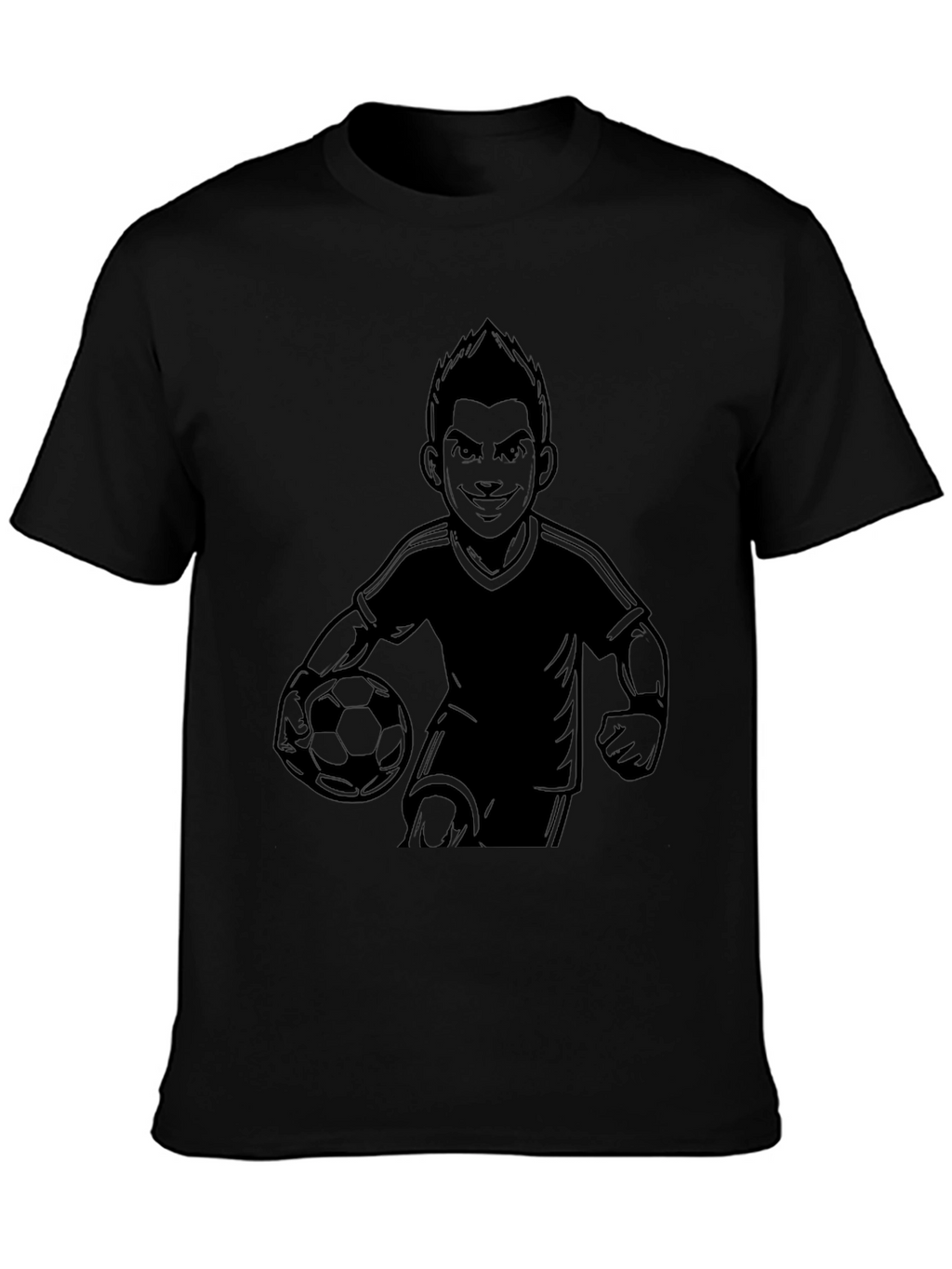 Mens Black Soccer Graphic T-Shirt
