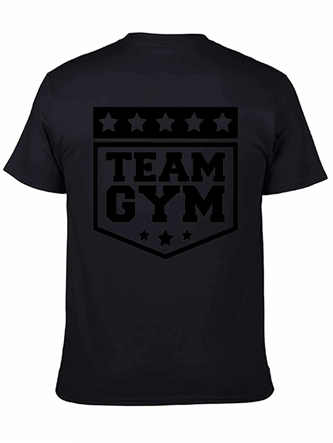 Team Gym Graphic Tee - Black Cotton Fitness Shirt