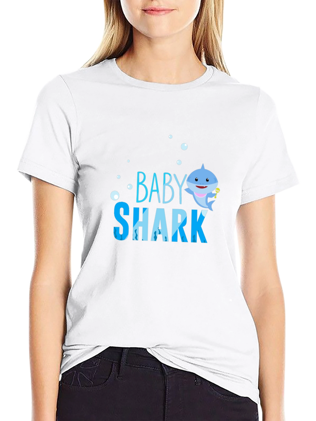 Baby Shark Graphic T-Shirt - Black Cotton Blend