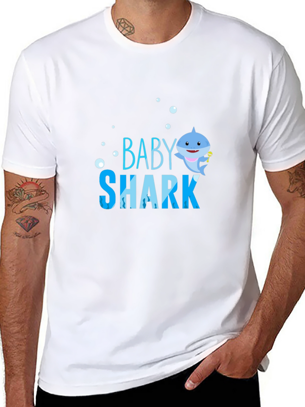 Baby Shark Graphic T-Shirt - Black Cotton Blend