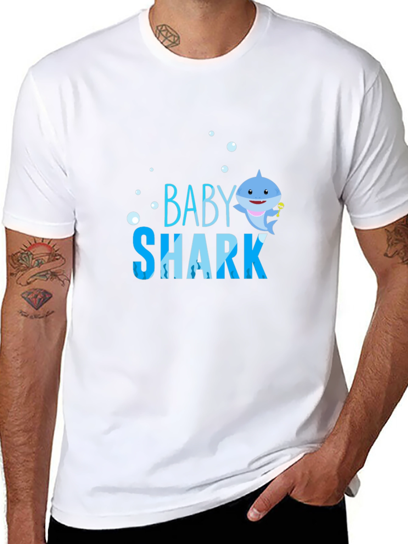 Baby Shark Graphic T-Shirt - Black Cotton Blend