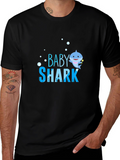 Baby Shark Graphic T-Shirt - Black Cotton Blend