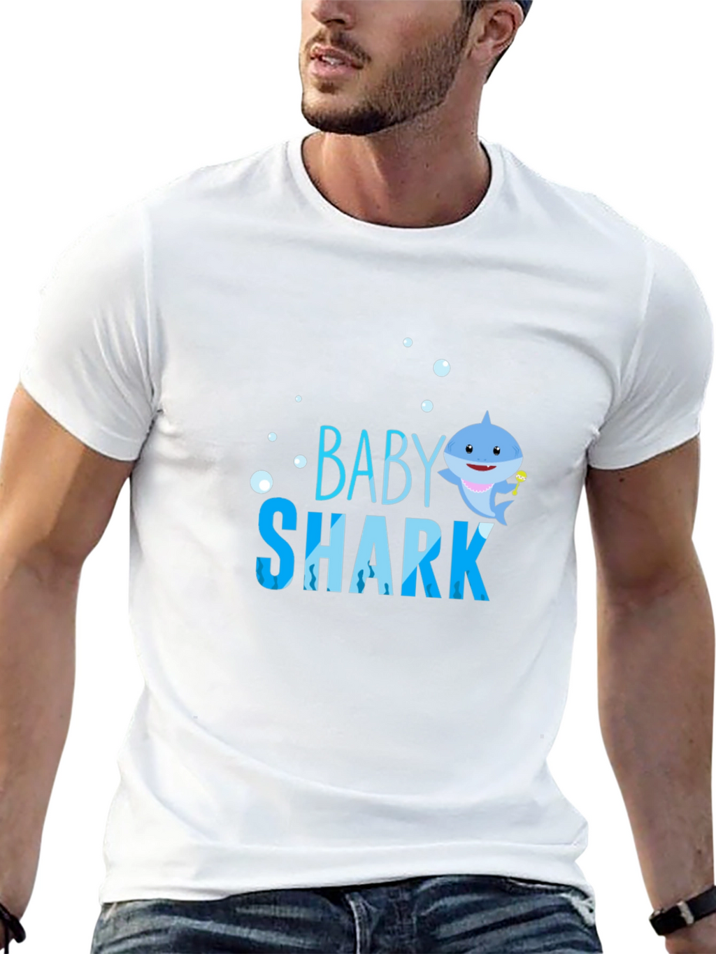 Baby Shark Graphic T-Shirt - Black Cotton Blend