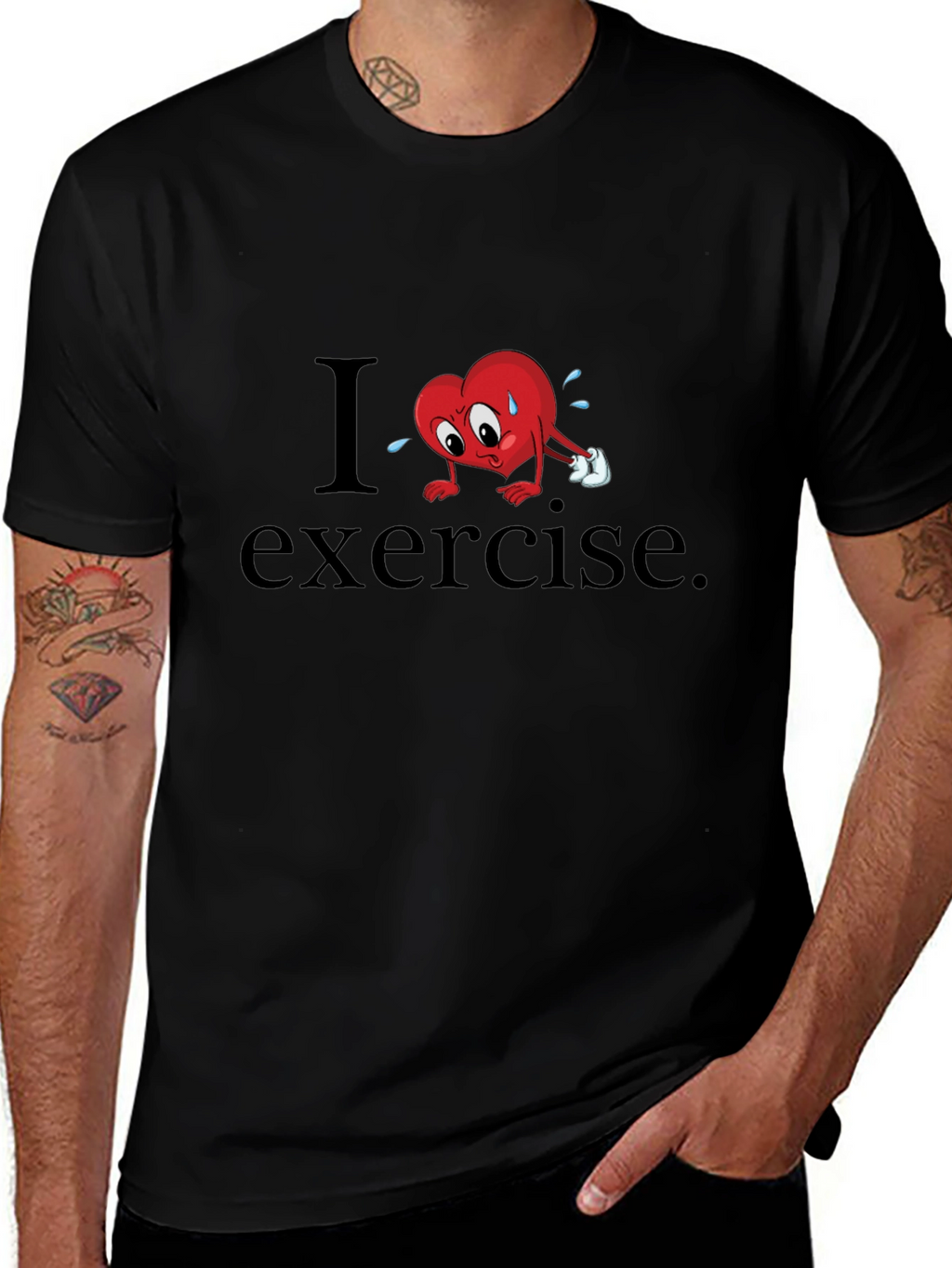 I Heart Exercise Funny Graphic T-Shirt
